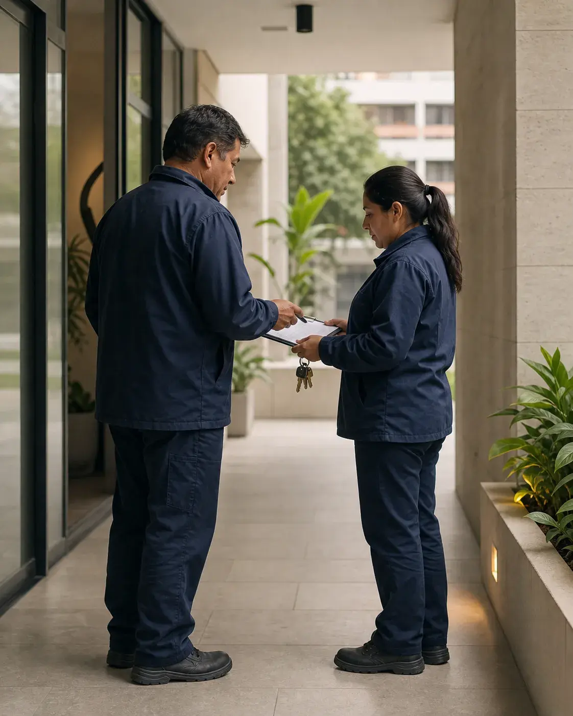 Coordinación de tareas y responsabilidades del personal de un edificio residencial